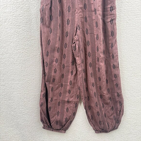 Anthropologie Balloon-Leg Strapless Jumpsuit Brown black size XS Smoke front - Picture 4 of 9